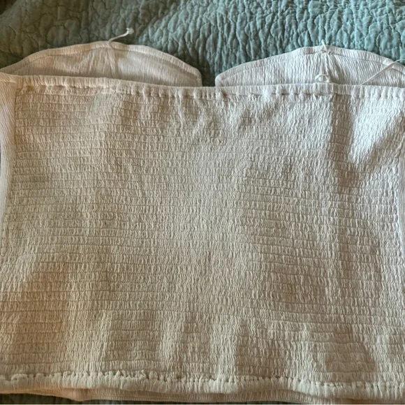 Anthropologie x Porridge NWT Womens Bustier Smocked Pull On Top white XL Beach - Picture 3 of 5